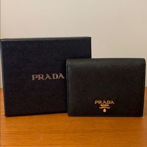 Prada Bi-fold Saffiano French Wallet